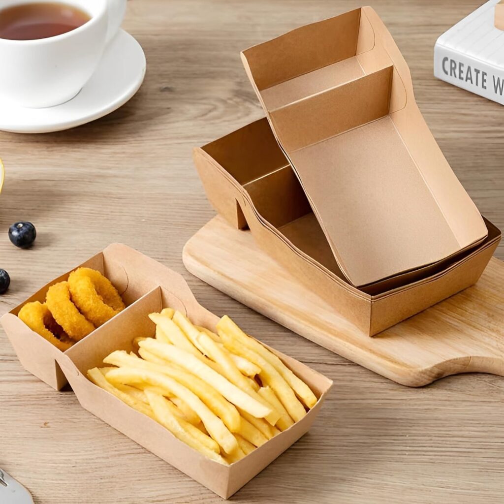 custom prined kraft paper tray pmf9