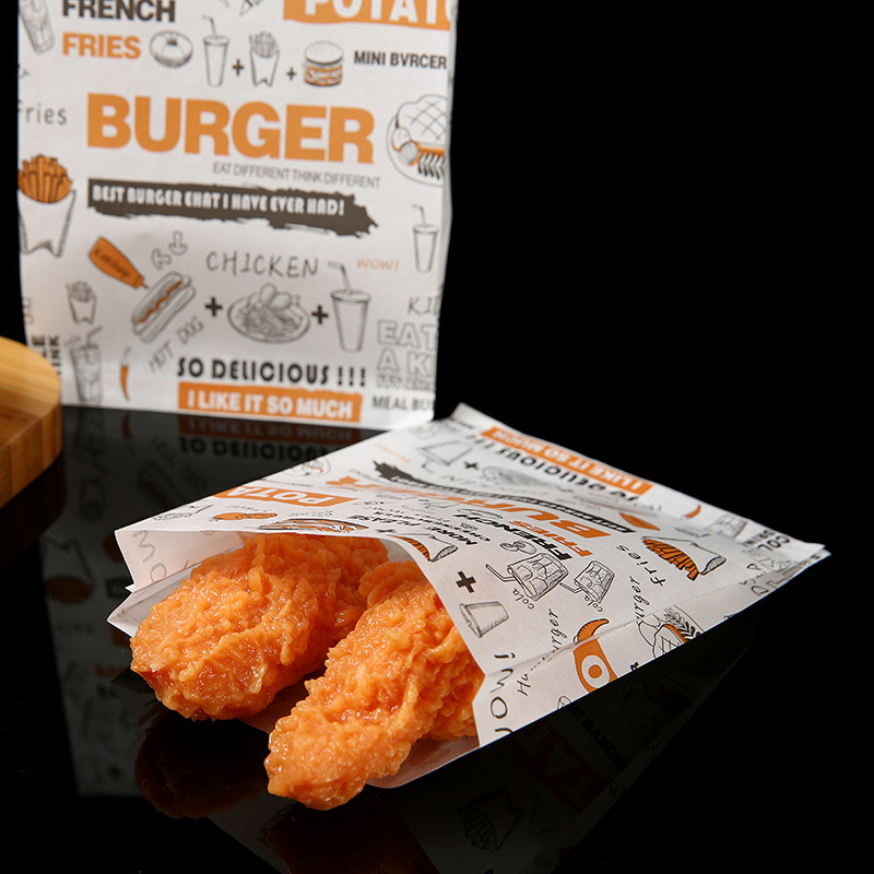custom printed small flat v sharp bottom kraft paper bags pmf4