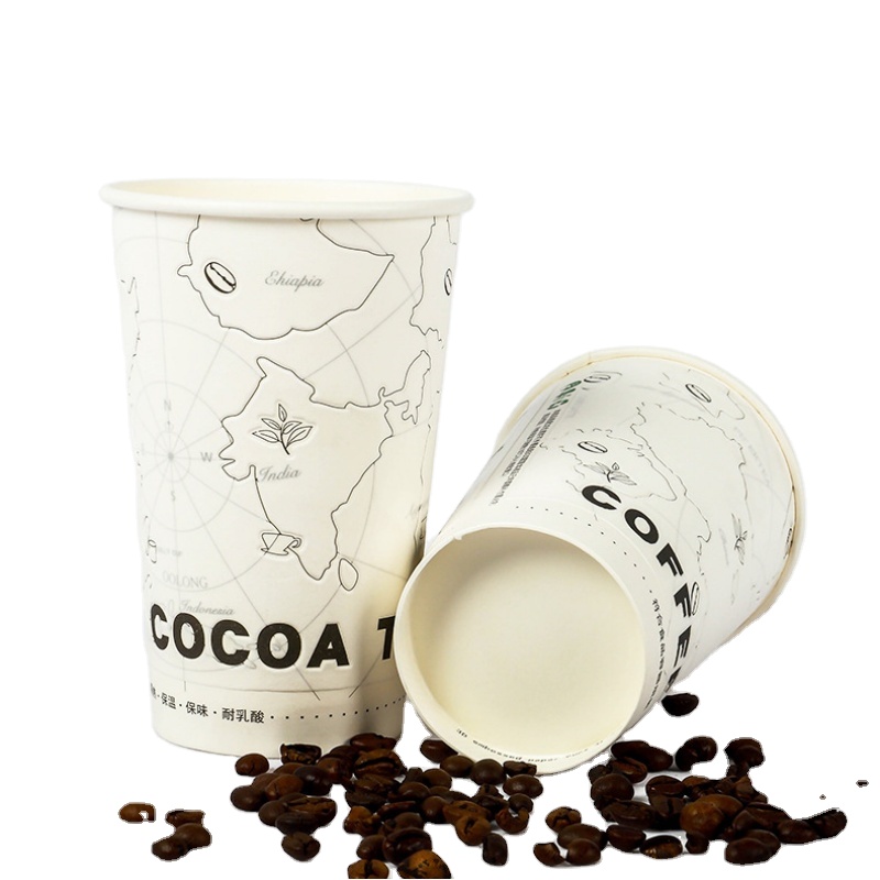 new design flocking foam 3d embossed disposable coffee paper cup pmf7