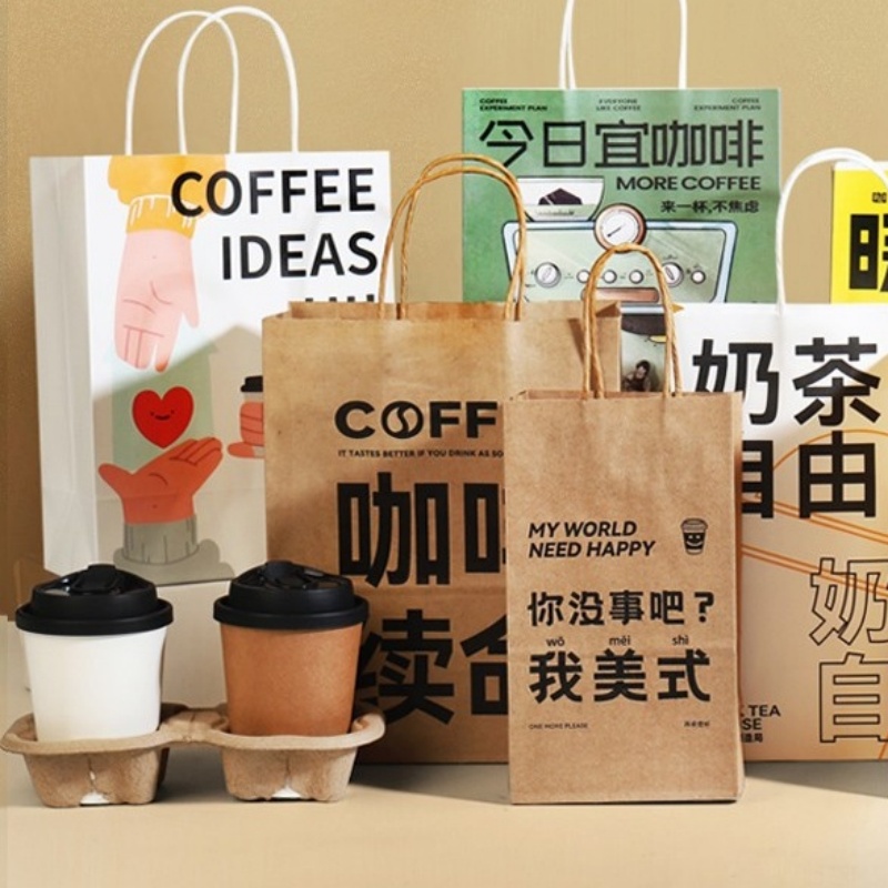 takeaway coffee handle paper bag pmf1