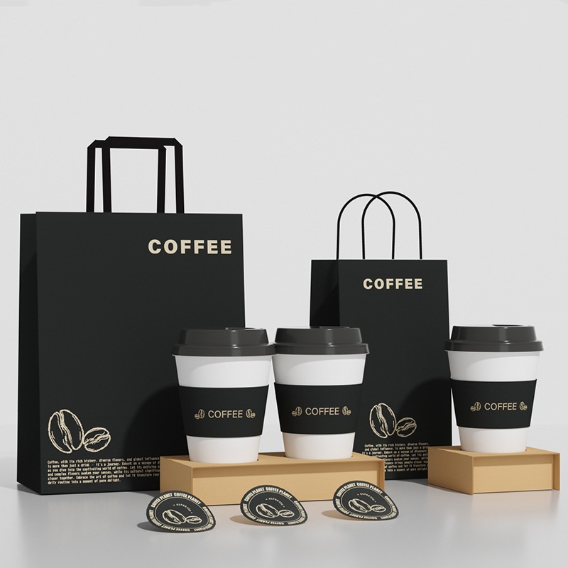 takeaway coffee handle paper bag pmf5